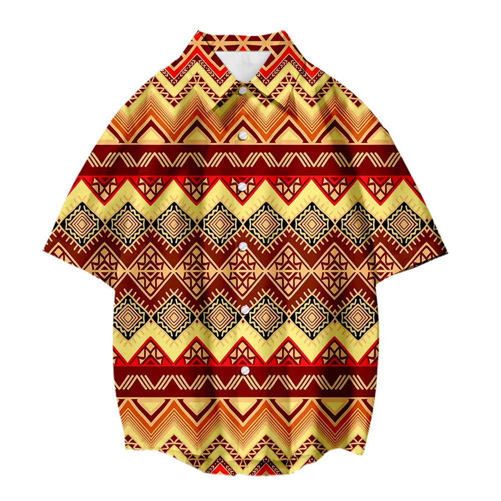 

Ropa De Hombre Shirts Bohemian Shirts Casual Street Style Tops Vintage 3D Printed Short-Sleeved Shirt