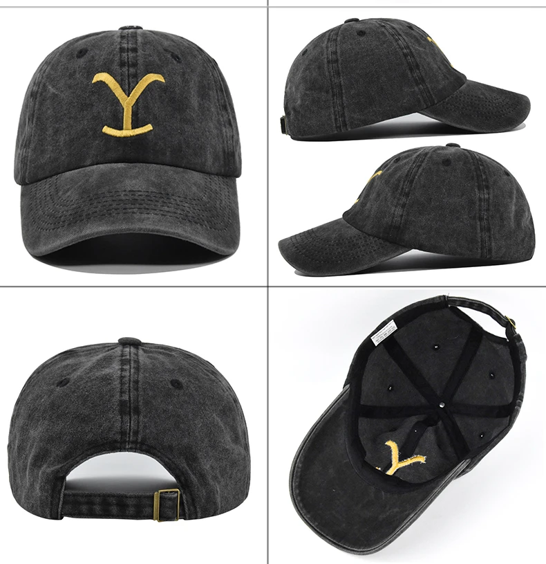 Бейсболка с вышивкой Yellowstone однотонная для отдыха на природе