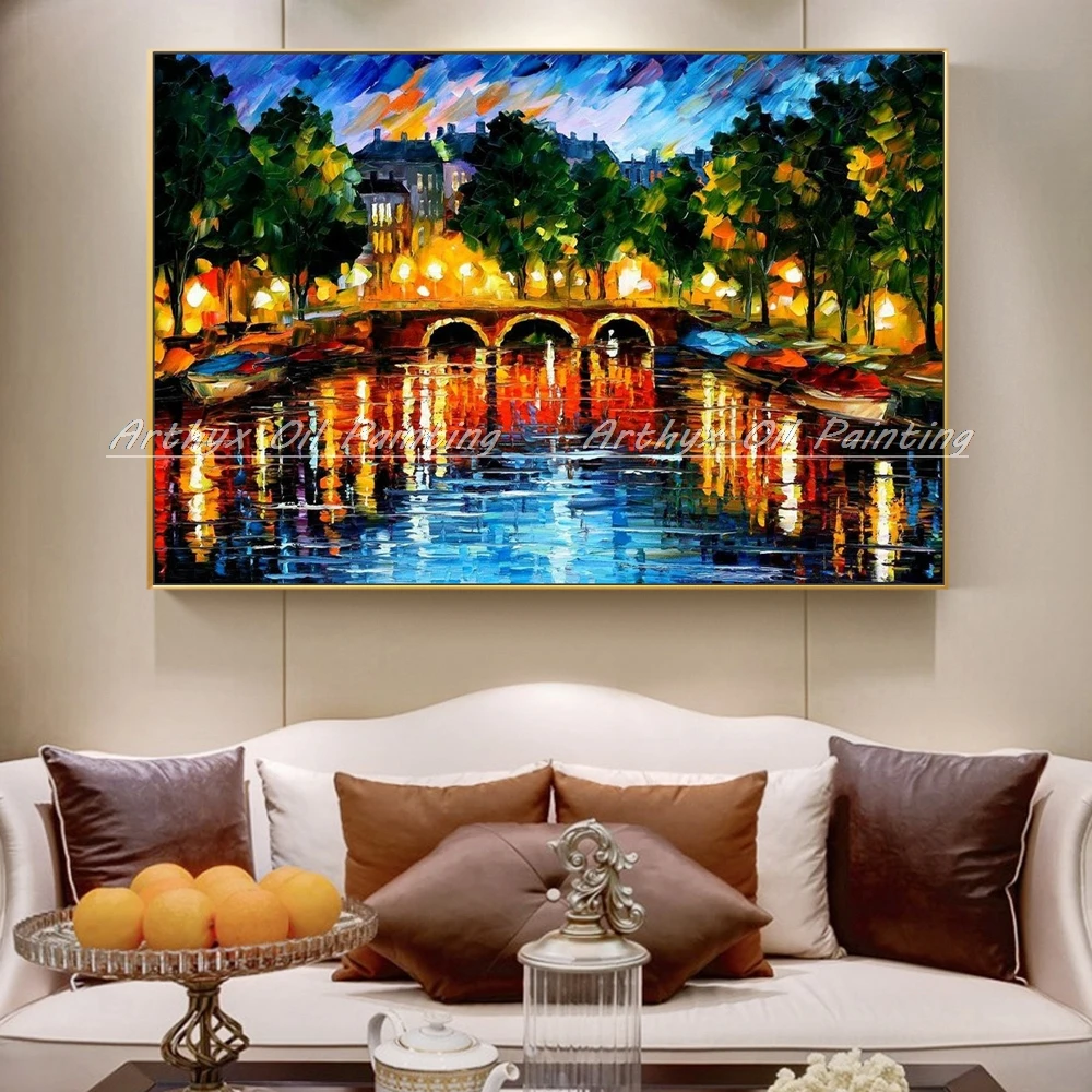 Ручная роспись современного настенного искусства картины для гостиной
