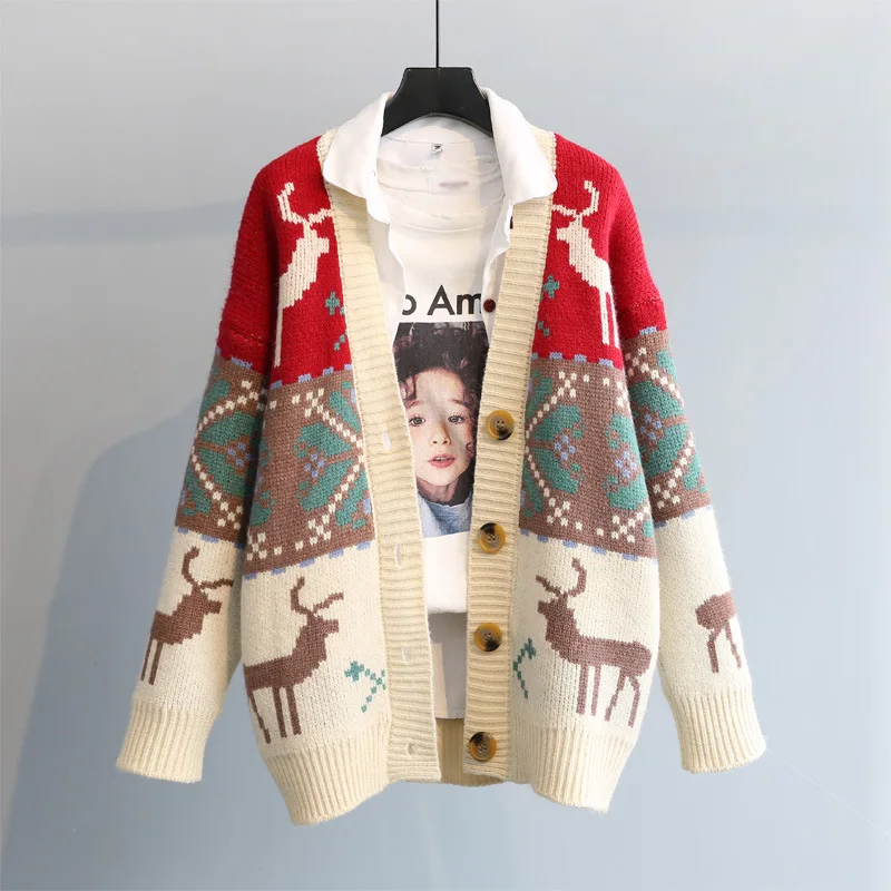 

Lazy style knitted cardigan, women's sweater, spring and autumn 2023 new women's loose top, outerwear