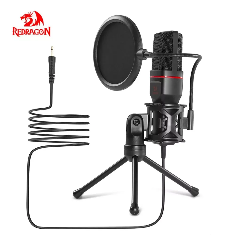 

3.5mm XLR Condenser Microphone With Tripod Audio 3.5mm Computer Studio For PC Karaoke Recording phone