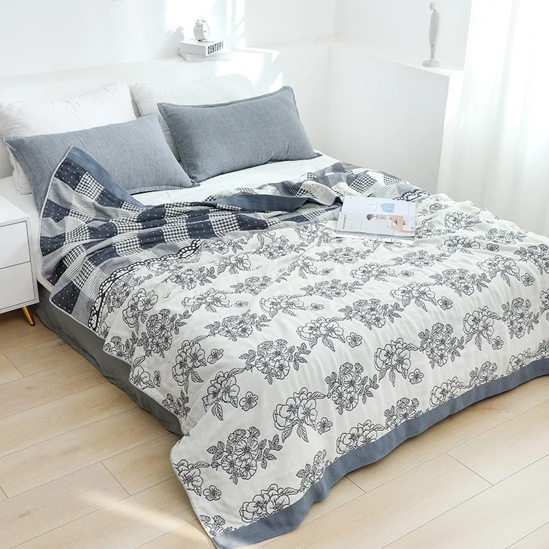 

Summer Simple Towel Quilt Six-layer High-end Gauze Cotton Summer Cool Quilt Double Blanket Single Summer Nap Blanket