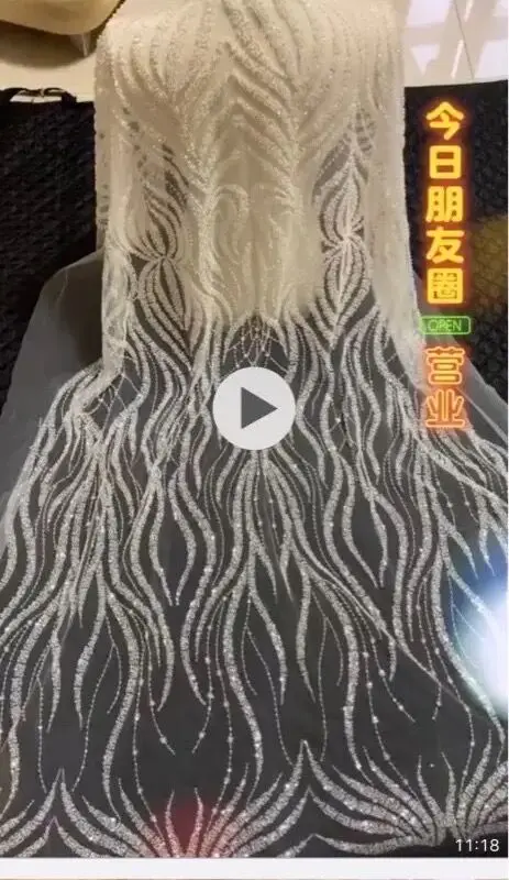 

Африканская кружевная ткань, нигерийское кружево с вышивкой, Высококачественная французская Тюлевая кружевная ткань с блестками и бусинам...