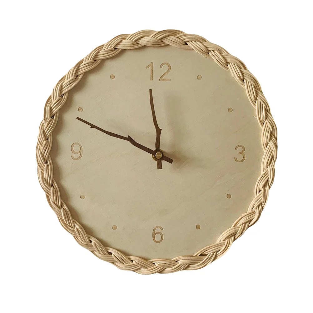 

1pc Silent Wall Clock Decoration Wall Clock Nursery Room Wall Clock Office Wall Clock Vintage Wicker Wall Clock Home Wall Clock