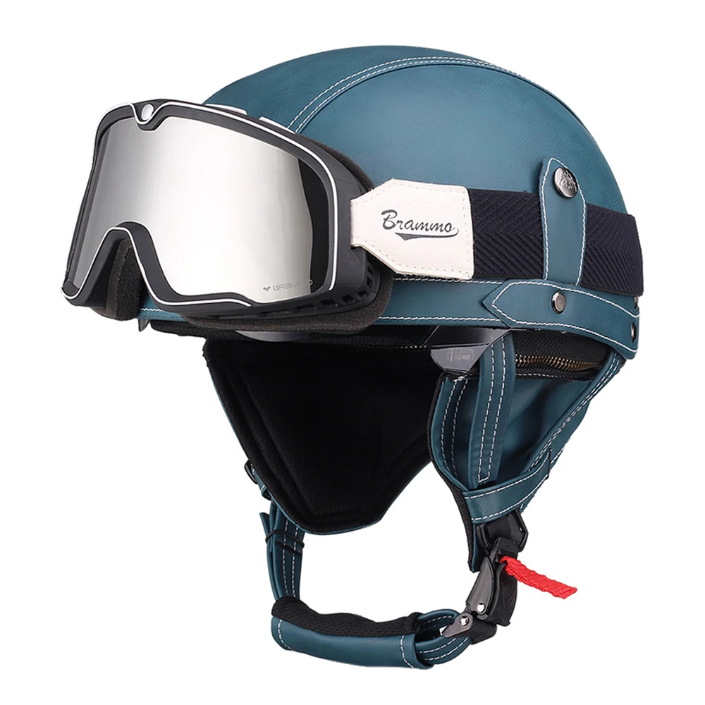 

2022 Motorbike Helmet Adult Helmet Motorcycle Vintage Motorcycle Helmet Half Helmet Moto Helmet Four Seasons Helmet Blue