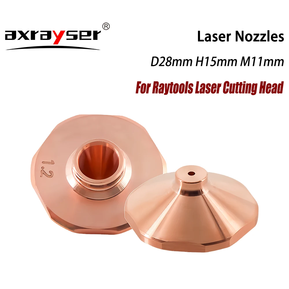 Raytools Лазерная сопла расходных материалов диаметром 28 мм, одинарная и двойная кромирование, калибр от 1.0 до 5.0 для деталей головки лазерной резки