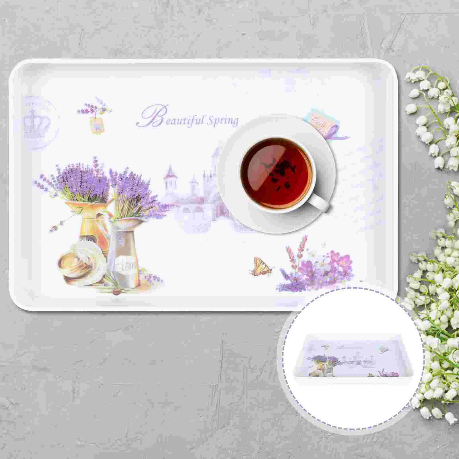 

Tray Serving Plate Platter Display Dishes Bread Cake Rectangular Rustic Desk Earrings Platters Storage Party Fruit Breakfast Nut