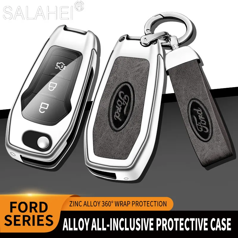 

Zinc Alloy Car Flip Key Fob Case Cover For Ford F150 F250 Focus 3 Escort Kuga Everest Fiesta Mustang Edge MKV Fusion 2016 Ranger