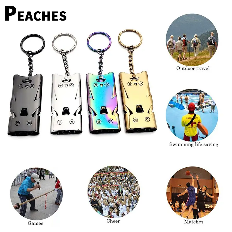 

Portable Outdoor Survival Whistle Triple Pipe Emergency SOS Whistle High Decibel Whistle Keychain EDC Tool Cheerleading