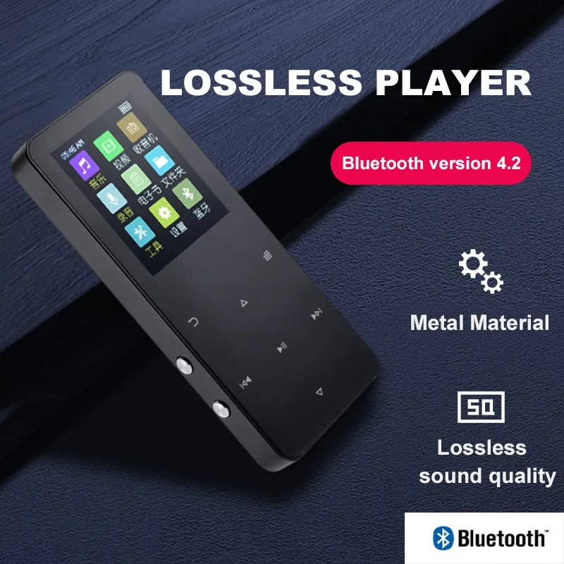 

Металлический сенсорный MP3 MP4 Музыкальный Плеер 1,8 дюйма, Bluetooth 5,0, поддержка карт, с FM-будильником, шагомером, электронной книгой, громкоговорителем, Новинка