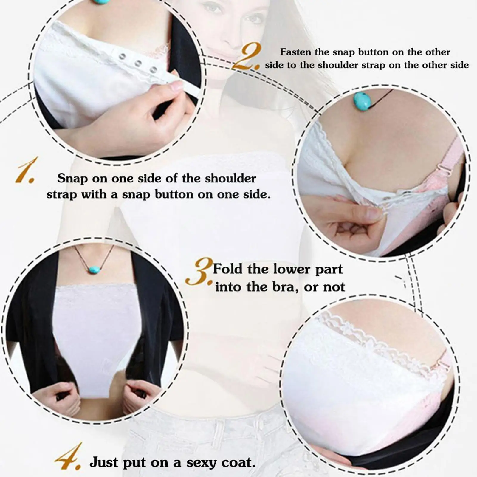 

Privacy Invisible Lace Bra Clip On Strapless Bra Bottoming Anti Top Top Cleavage Coverage Seamless Peep Tube Wrap Inse W0j2
