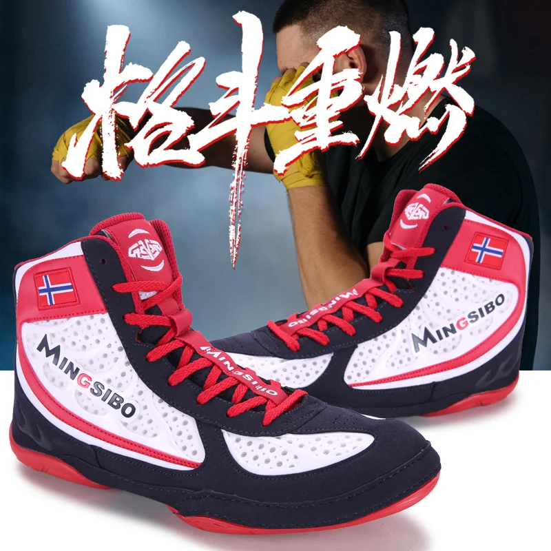 TONGYA-Zapatos de Boxeo Unisex, Profesionales, Transpirables, Resistentes Al desgaste, Antideslizantes, Zapatillas de Lucha, Cal