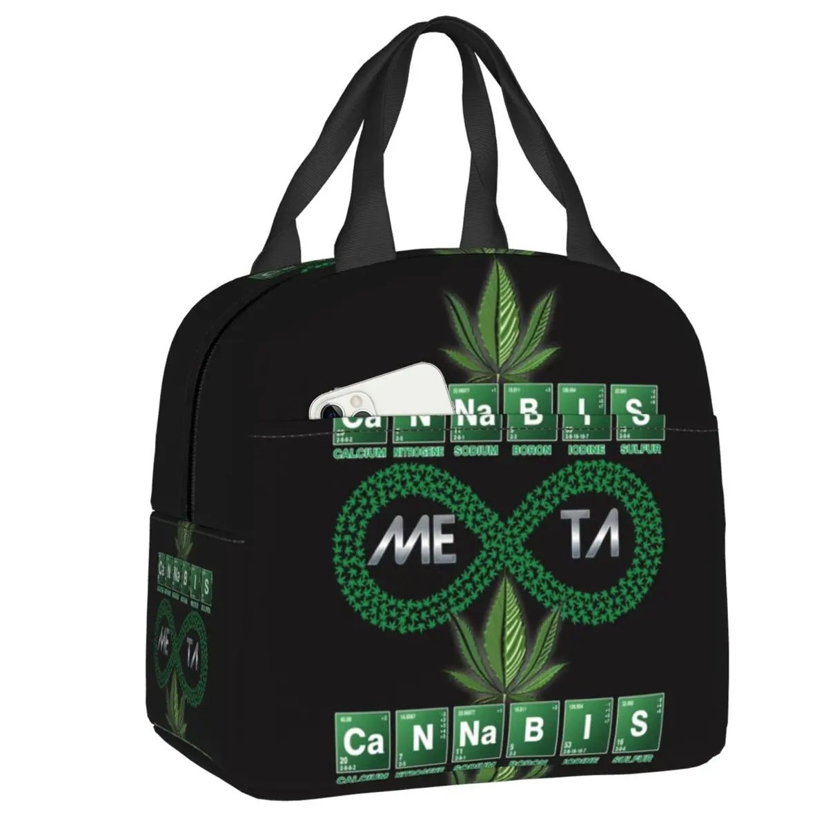 

Сумка-тоут женская с принтом листьев мета-марихуаны