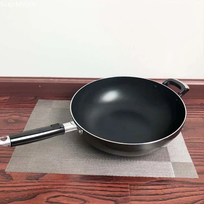 Export U.S. frying pan non-stick pot thicken bottom less oil smoke pot household gas stove fried steak easy to wash pot Saute images - 6