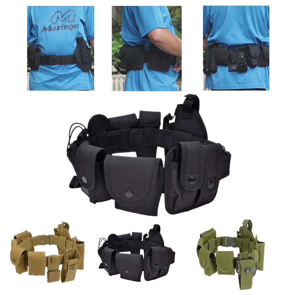 

10 In 1 Multifunctional Security Belts Tactical Military Training Shooting Combat Wargame Duty Utility Belts With Pouch Holster