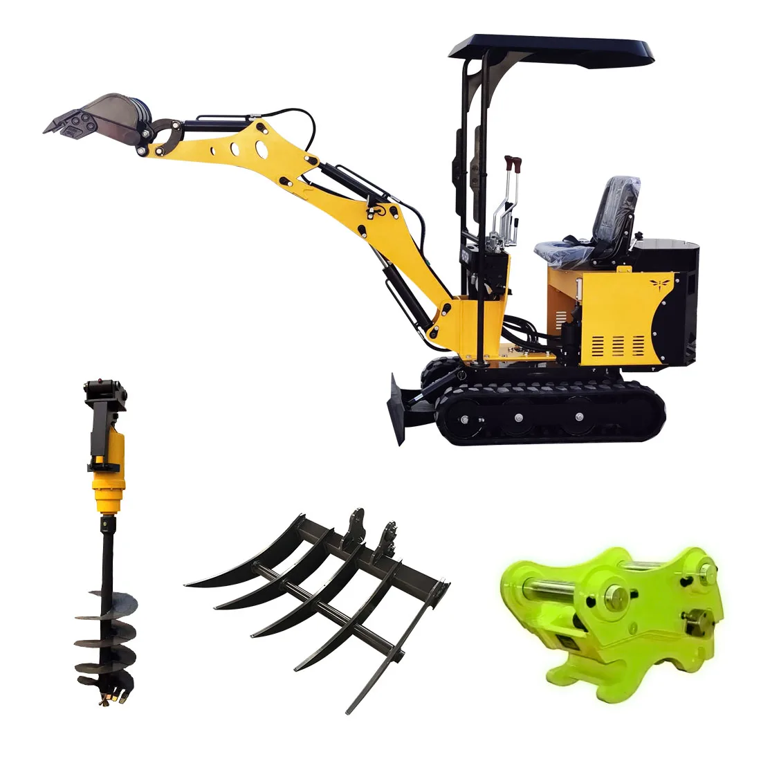 Cheap Digger Drill Machine Stainless Steel Diger Auger Earth Hole Hydraulic Breaker Mini Excavators With Bucket