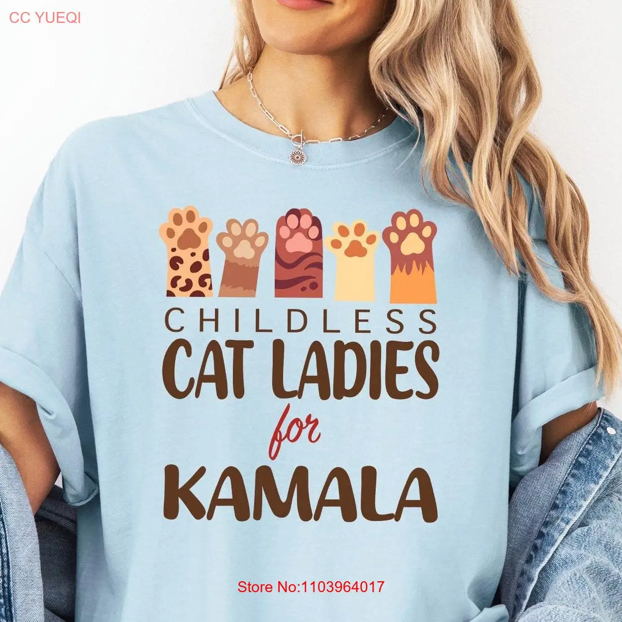 Childless Cat Ladies For Kamala T shirt Comfort Colors Madam PresidenT Lover Harris 2024 Lady long or short sleeves