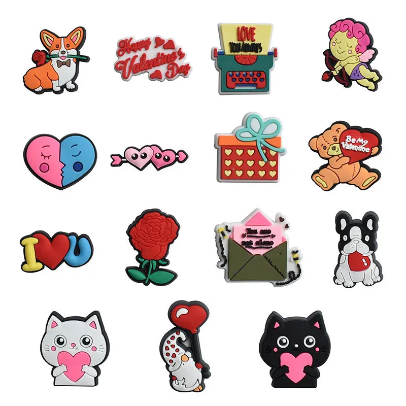 

Cute Cartoon Cupid Hole Shoes Shoe Charms Decorations Shoe Buckle Lovely Gift Love Kitten DIY Croc Shoes Flower Shoe Accessories
