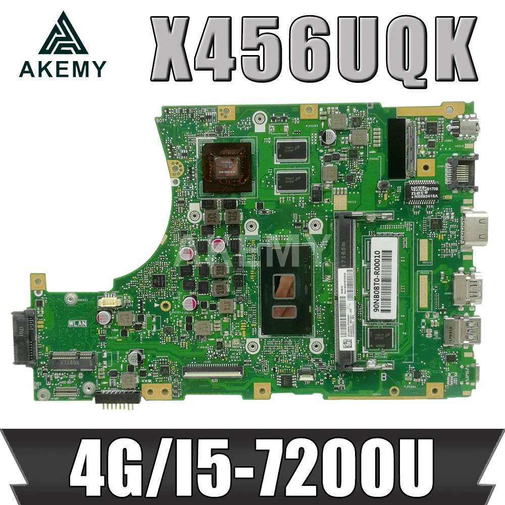 

Новинка, X456UQK Материнская плата ASUS X456UVK X456UQK X456UB X456UJ F456U X456UV A456U материнская плата для ноутбука 4G/I5-7200U GT930M/GT940M