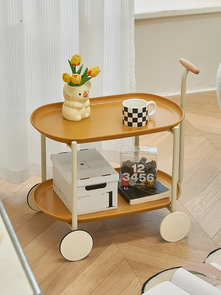 

Nordic creative sofa side table movable ins cart simple net celebrity small apartment storage coffee table