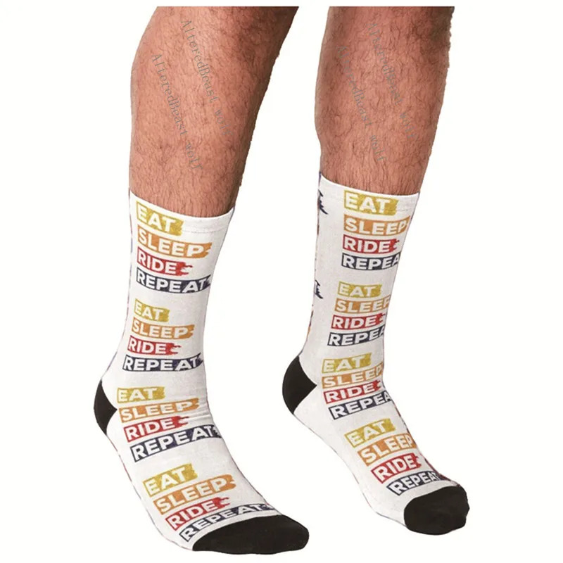 

Носки мужские забавные для езды на велосипеде, счастливые повседневные для езды на велосипеде, в стиле Харадзюку, в стиле хип-хоп