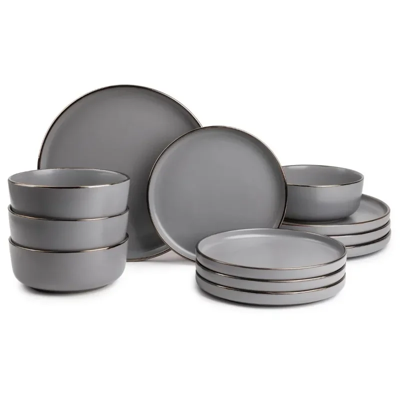 

Thyme & Table Dinnerware Ava Stoneware, 12 Piece Set