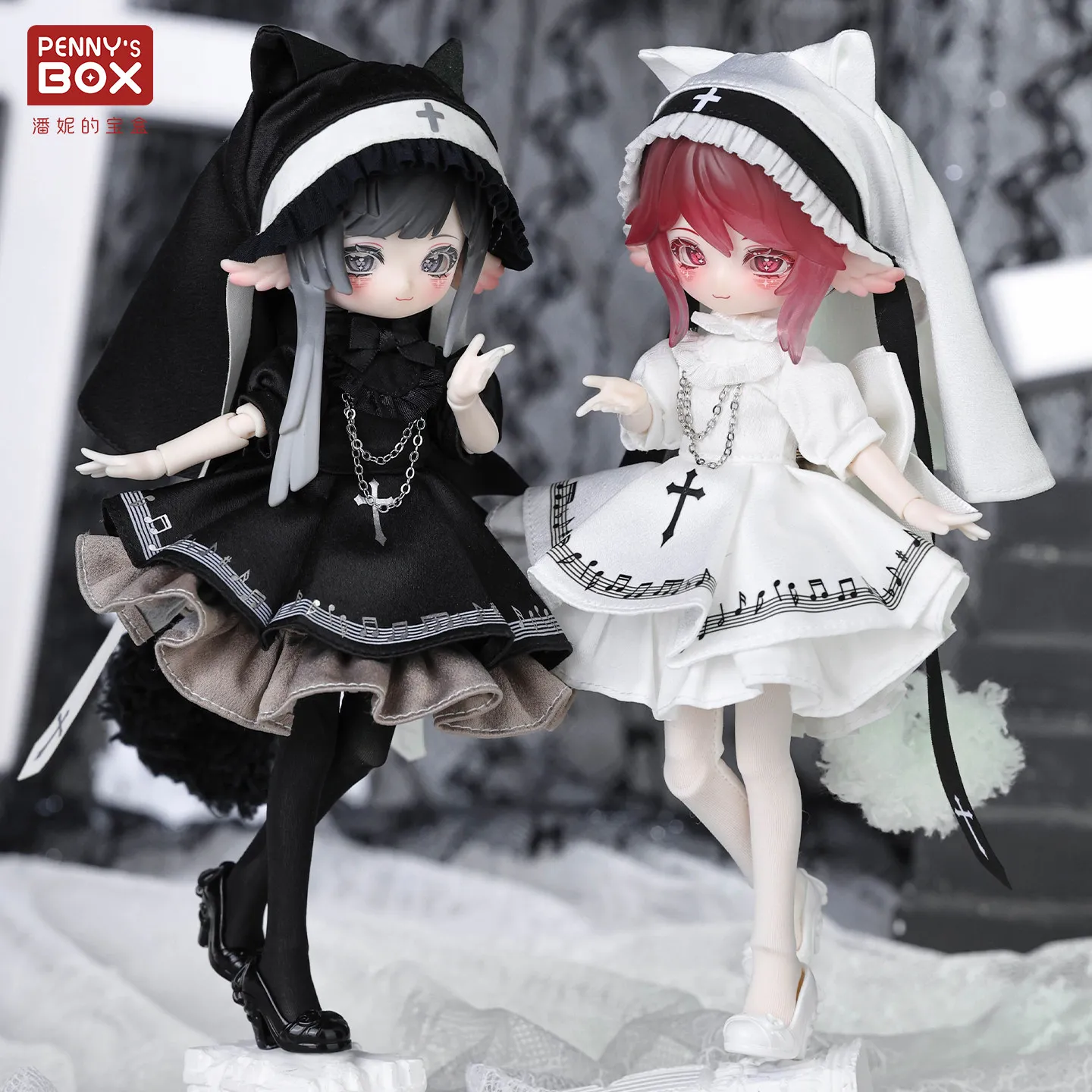 Фото Оригинальная одежда для кукол Penny’s Box Wardrobe, наряд в стиле кошки-монахини для кукол BJD 1/8 и Lulua SD с подвижной головой. №2