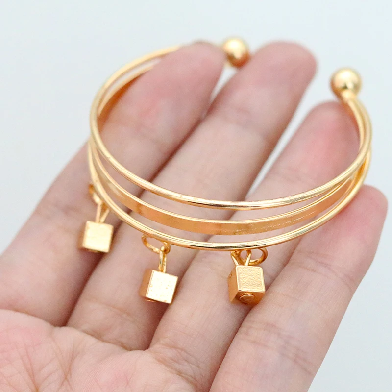 Модный золотистый милый детский браслет для мальчиков и девочек кольцо подарок