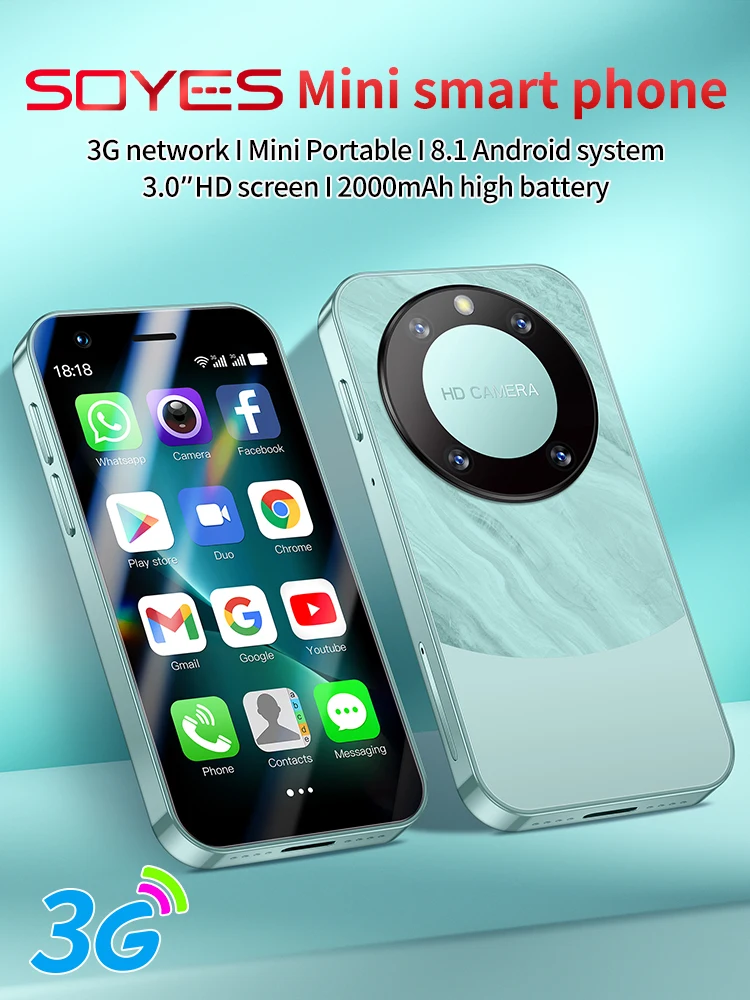 Фото Смартфон SOYES F8 Pro Max Mini, Android 8.1, 3.0 дюйма, 2000 мАч, Face ID, Dual SIM, поддержка 3G, Play Store, компактный мобильный телефон №1