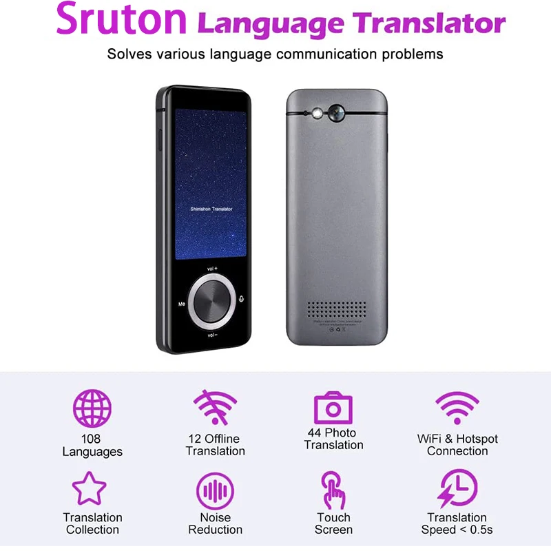 

M9 Language Translator Device Photo Translation Offline Translator 108 Languages Smart Translation In Two-Way Voice Interpreter