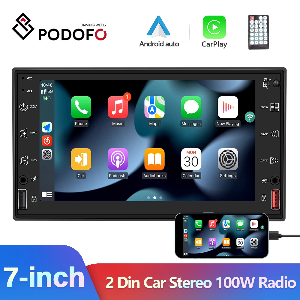 

Автомагнитола Podofo, универсальная мультимедийная система на Android, с 7 "экраном, с mp5-плеером, FM-радио, RDS радио, подходит для VW, Toyota, Nissan, типоразмер 2DIN