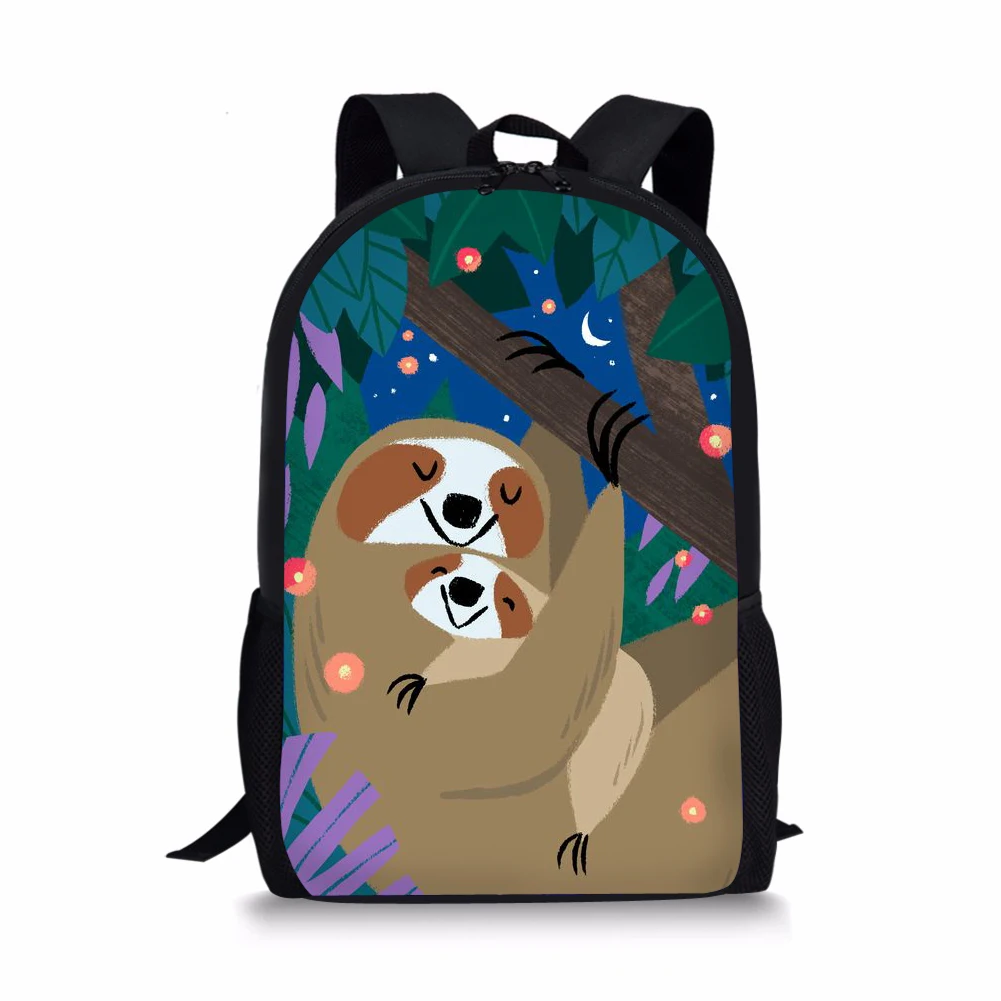 Cute Sloth Style Print New Large Schoolbag Student School Backpack Waterproof Bagpack Capacity Primary Book Bags