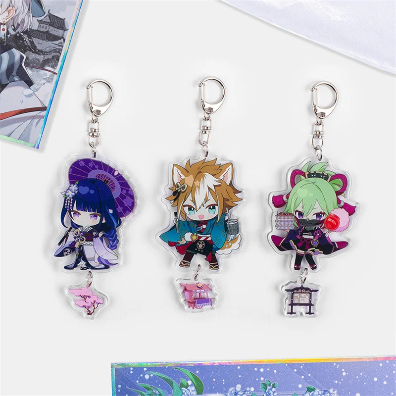 

Anime Genshin Impact Raiden Shogun Cosplay Key Chains Acrylic Figure Kaedehara Kazuha Keyrings Cute Bag Keychain Gift For Friend