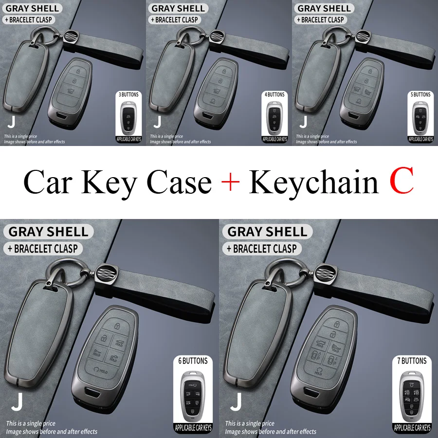 

Чехол для автомобильного ключа из цинкового сплава + кожаный чехол для Hyundai Sonata Sel Ev 6 Ev 8 IONIQ 5 Nexo DN8 Fe Tucson Sonata Staria NX4 Ioniq