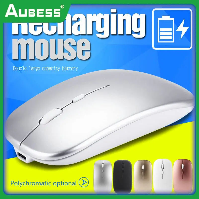 

2.4g 1600dpi Mouse Slim Ergonomics Optical Mouse Rechargeable Gaming Mouse Silent Mute For Home Office Wireless Mouse