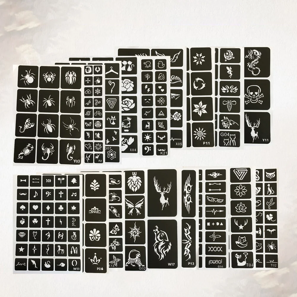 

Трафареты наклейки на тело s Stencilreal комплект хны набор шаблонов Хэллоуин декоративные