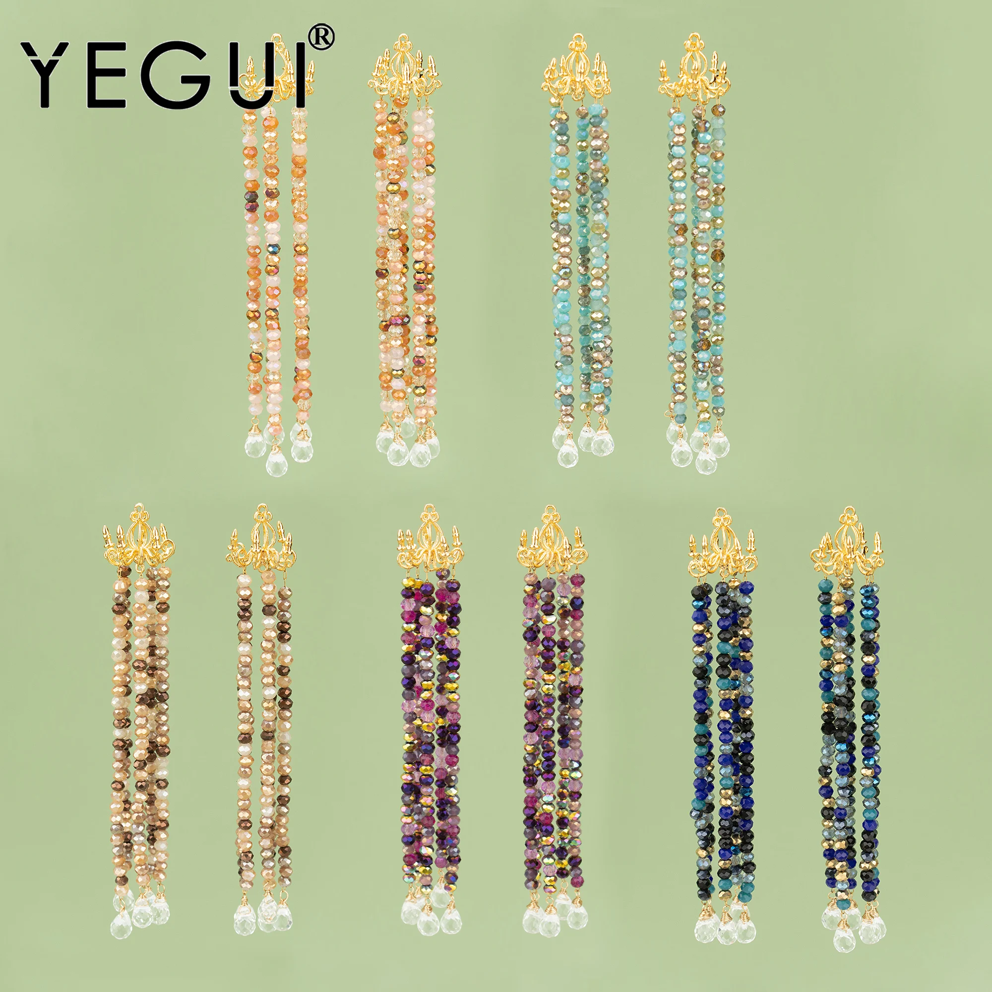 Ювелирные аксессуары YEGUI MF32 покрытые 18-каратным золотом медь кристалл ручная