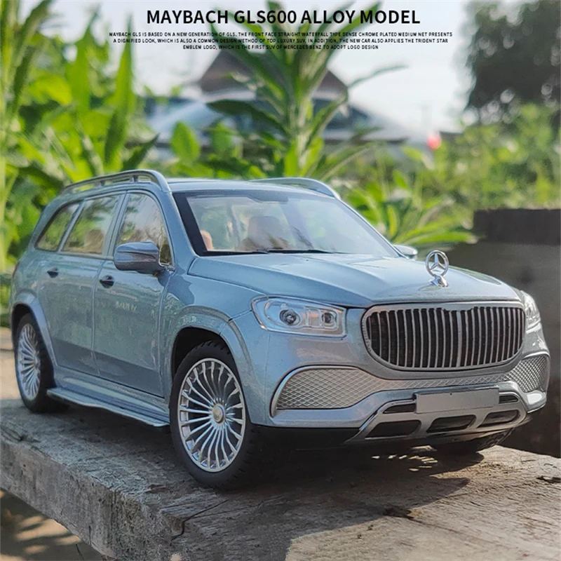 

Модель автомобиля из сплава 1:24 Benzs Maybach GLS600, модель игрушечного автомобиля из литого металла, модель автомобиля со звуком и светом, коллекцио...