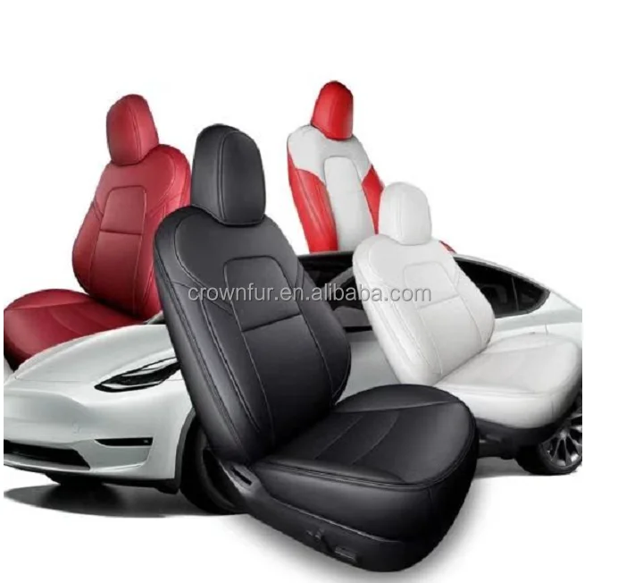 

Protector Cushion Pad For Tesla Model 3 Y Leather Sitzbezug Waterproof Auto Kit Interior Accessories Custom Car Seat Cover