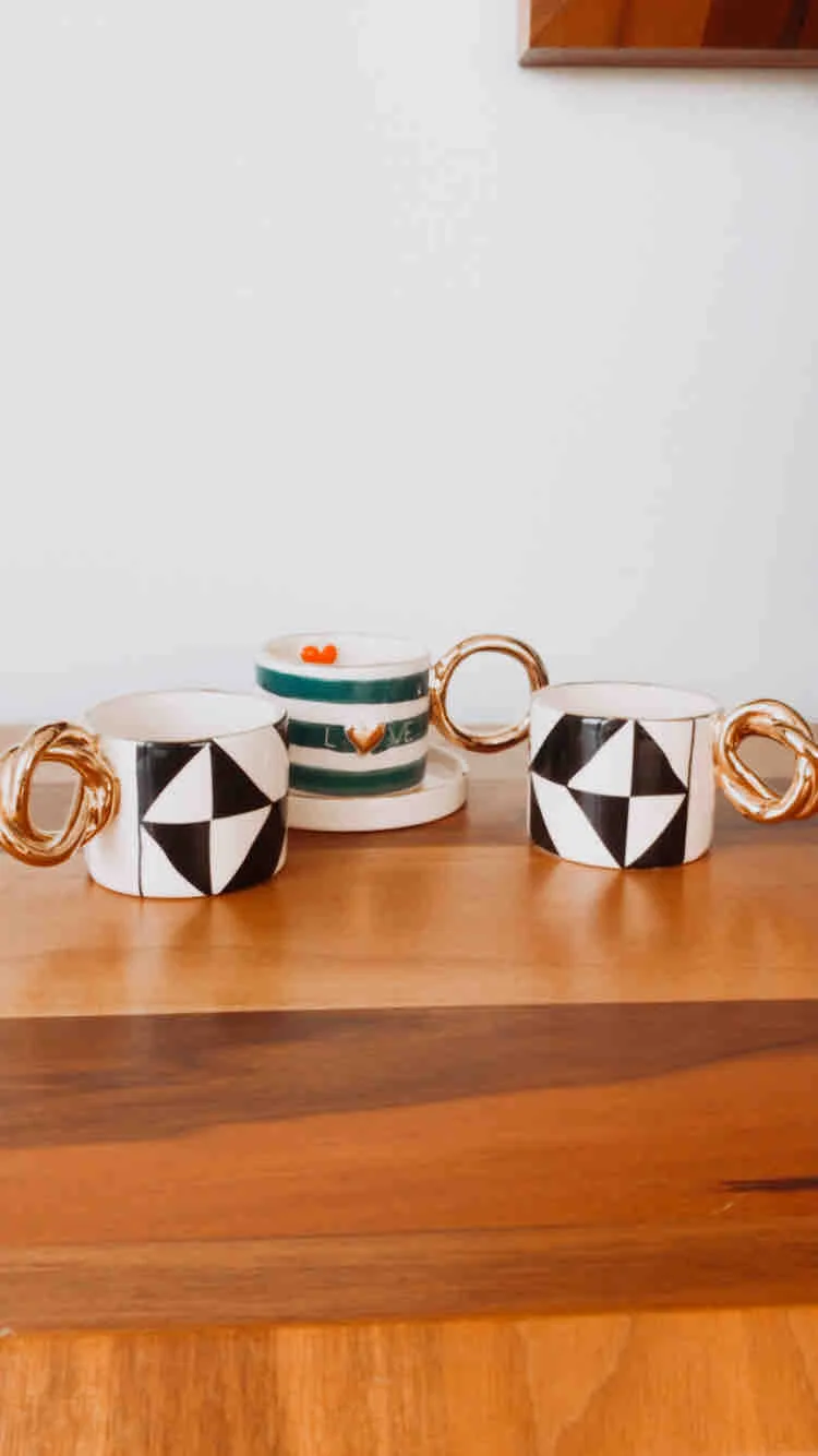 Ceramic Handmade Hand Painting Gold Decorated Turkish coffee Cup | Дом и сад