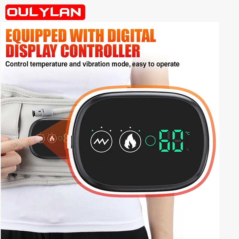 

Infrared Heating Waist Massager Electric Belt Vibration USB Charge Red Light Hot Compress Lumbar Back Support Brace Pain Relief