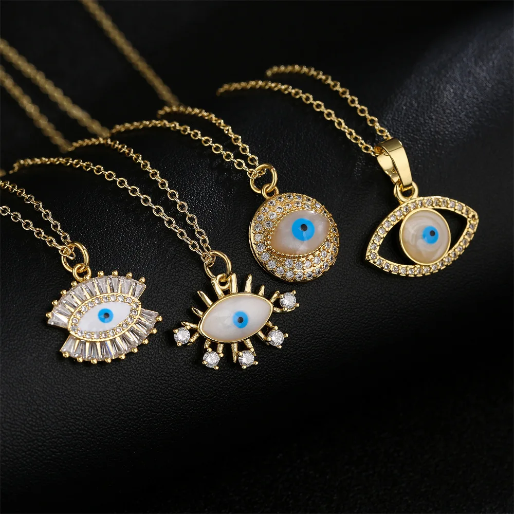 

Silver Necklace New Exquisite Devil's Eye Clavicle Chain 18K Gold Drip Oil Ladies Necklace Gift Sant Valentin Kpop Chainsaw Man