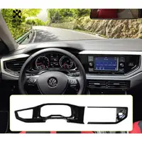 For VW Volkswagen Polo Mk6 2018-2021 Bright Black Car Stickers and Decals Interior Parts Accessories Accessory Decoration