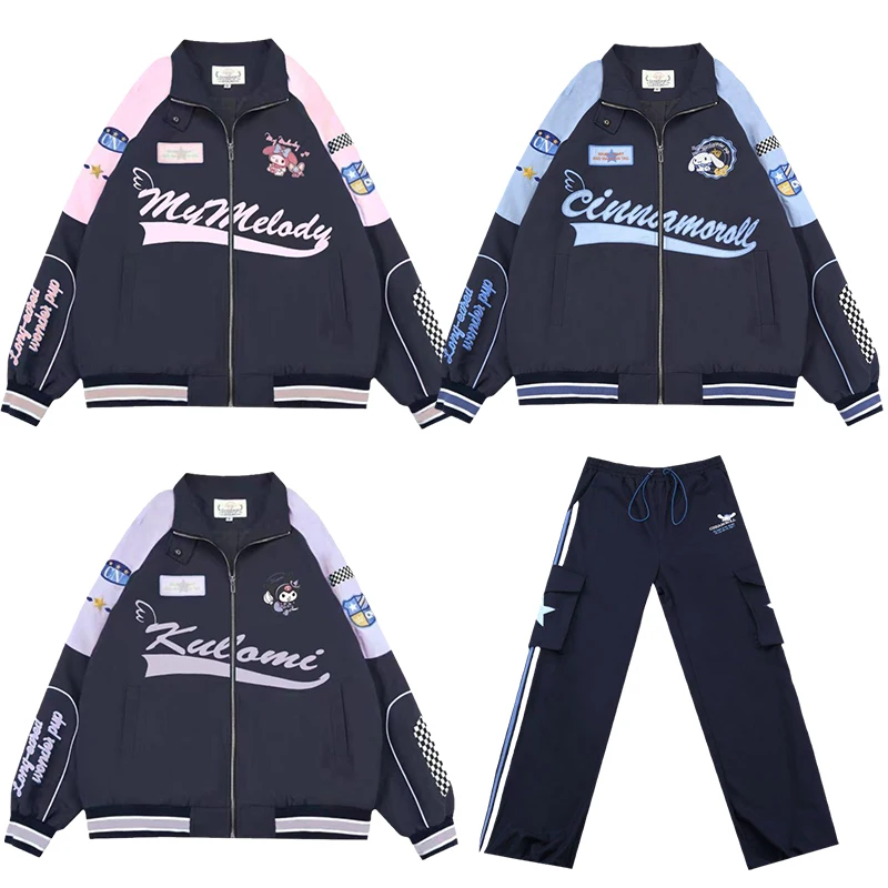 

Куртки для улицы Kuromi, мультяшный Cinnamorol Mymelody, мотоциклетная веломайка, оригинальное свободное облегающее пальто, высокое качество, подарок