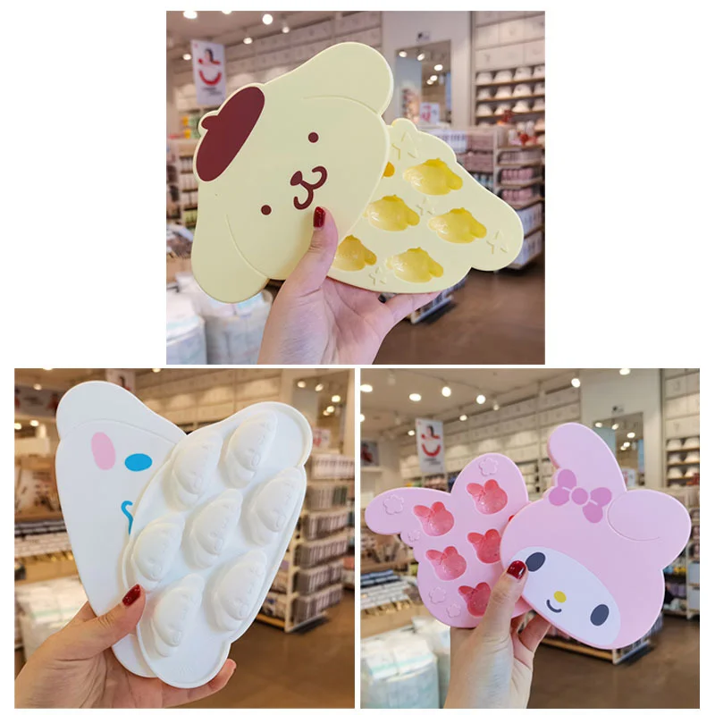 

Sanrioed Kawaii Cute Cinnamoroll Purin Dog My Melody Ice Tray Anime Figure Cartoon DIY Homemade Recyclable Ice Cube Mold Gifts