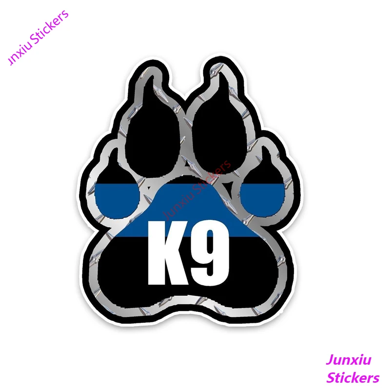 

Police K9 Paw Decal Retro-reflective Decals Car Bumper Trunk Laptop Rear Windshield Window Sticker auto Decoration PVC13x11cm