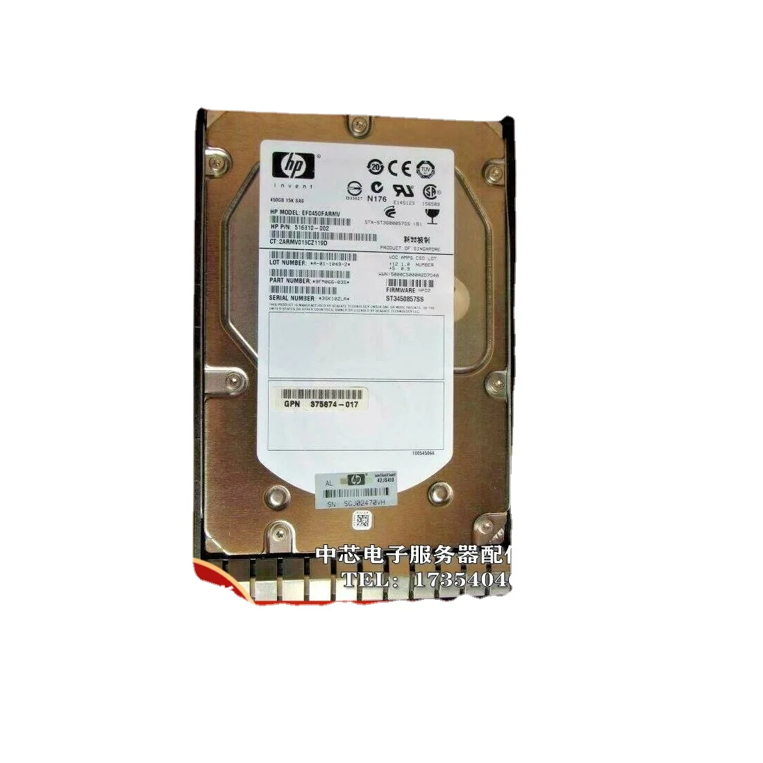 

Boxed 450G 6G 15K 3.5-Inch SAS Ef0450farmv Server Hard Disk