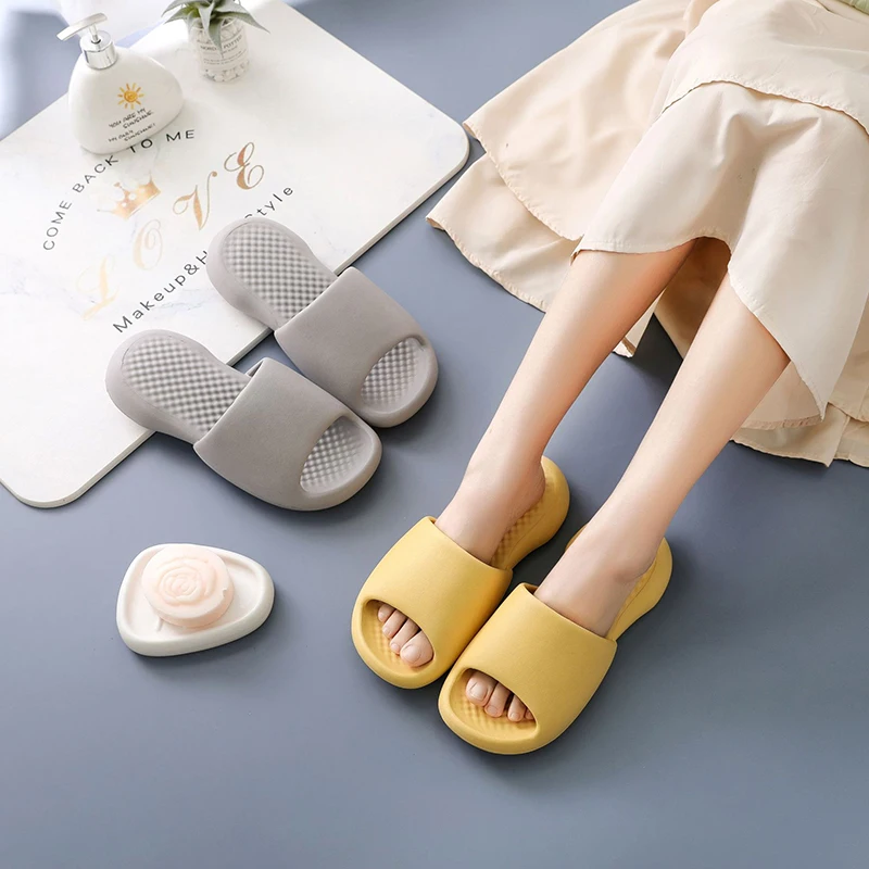 

Non-slip Wear-resistant Thick-soled Super Soft Slippers Sole Slide Sandals Leisure Men Ladies Indoor Bathroom Anti-slip Shoes