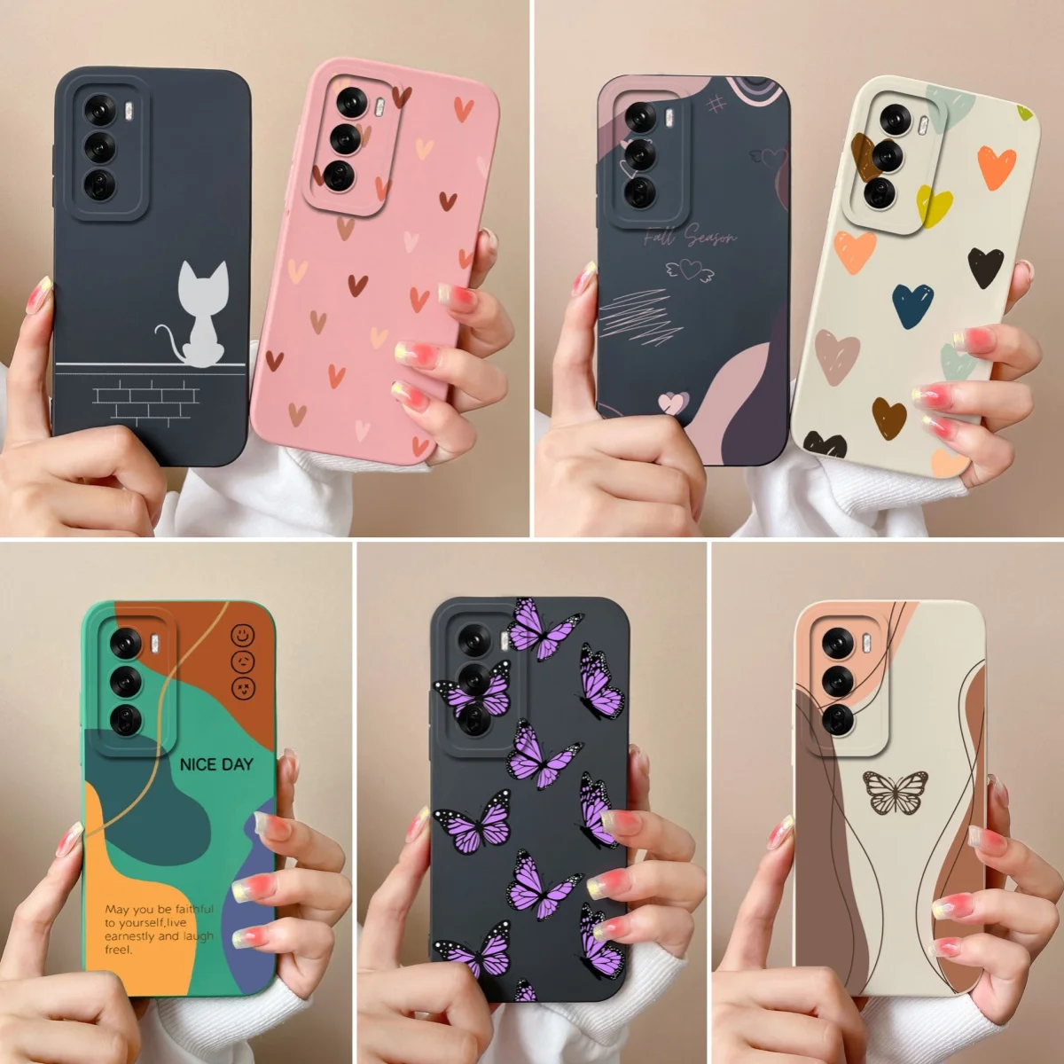 Чехлы с сердечками для телефона Oppo Reno 12 Pro телефонная лампа Reno12 защитный чехол из