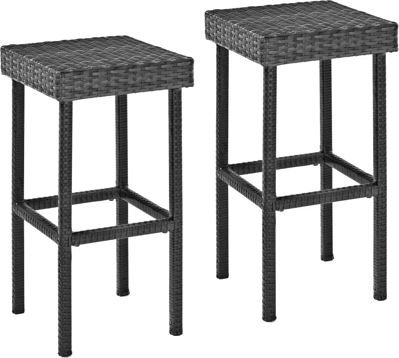 

Harbor Outdoor Wicker 29-inch Bar Height Stools - Grey (Set of 2)